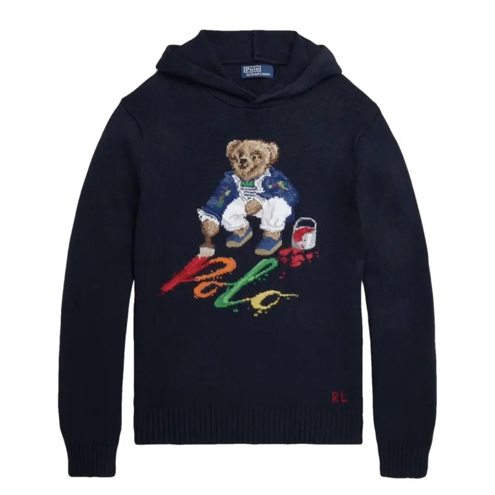 Polo Bear intarsia-knit hoodie Ralph Lauren